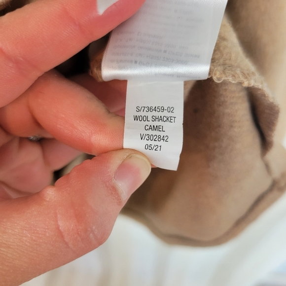 Old Navy Soft Brushed Utility Shacket Wool Blend Camel Tan Size 4X - Picture 9 of 11